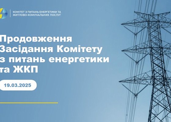 Продовження засідання Комітету з питань енергетики та житлово-комунальних послуг від 12.03.2025(19.03.2025) року.